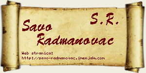 Savo Radmanovac vizit kartica